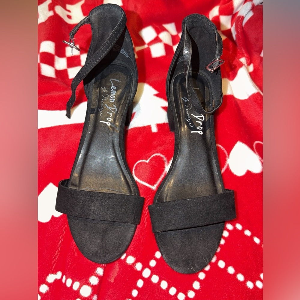 Lemon Drop by Privileged Black Ankle-Strap Block Heel Sandals